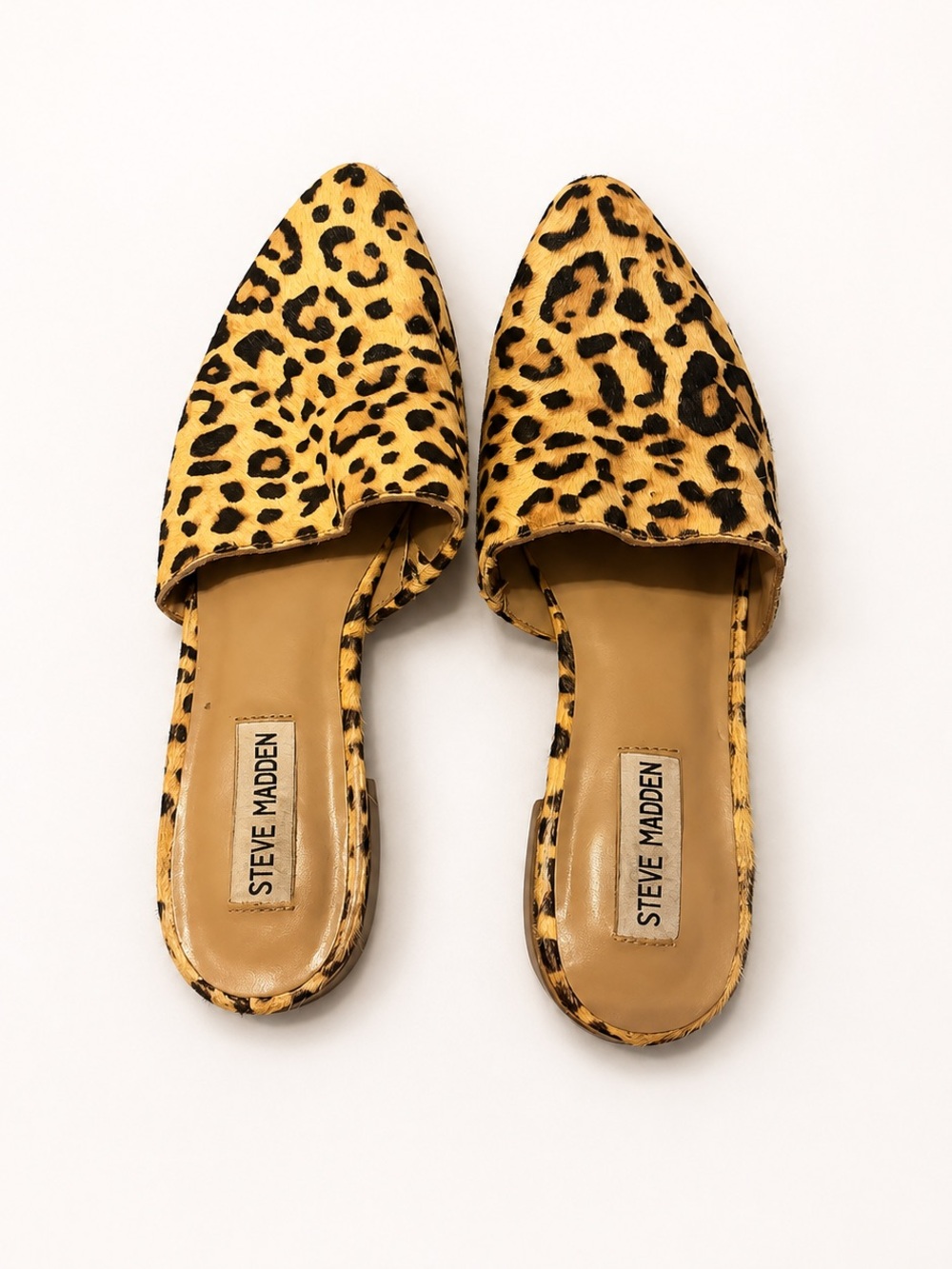 Steve Madden Leopard Print Slip-On Mules - Yellow/Black
